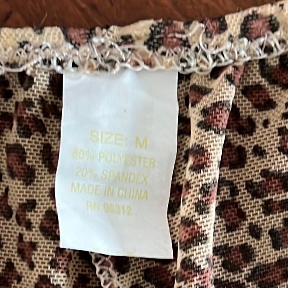 Cheetah Print with Pink Lace Bra Camisole & Panties Lingerie Woman Size Medium - Picture 4 of 8